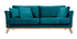 Canap&eacute; scandinave 3 places d&eacute;houssable velours bleu p&eacute;trole OSLO