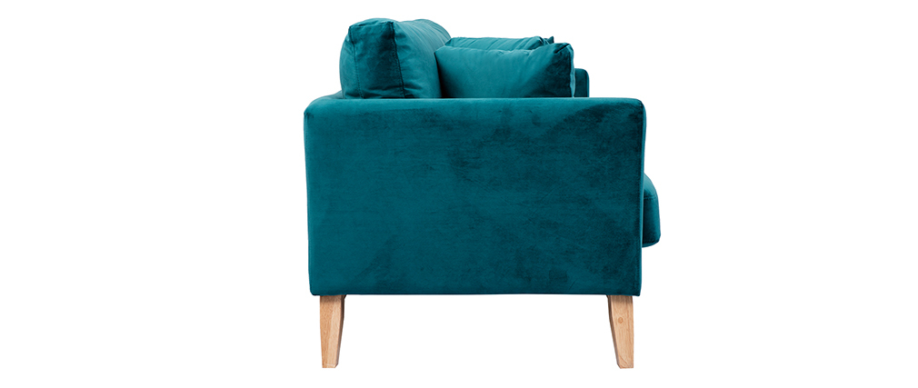 Canap� scandinave 3 places d�houssable velours bleu p�trole OSLO