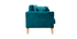 Canap&eacute; scandinave 3 places d&eacute;houssable velours bleu p&eacute;trole OSLO