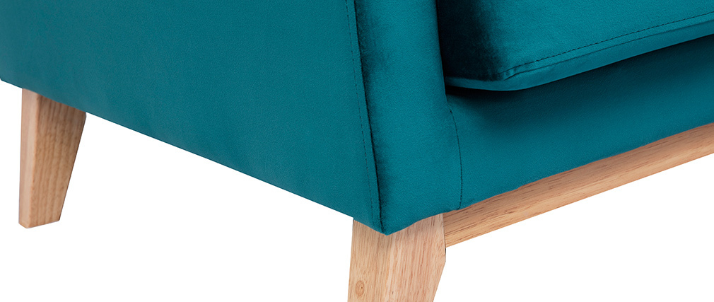 Canap� scandinave 3 places d�houssable velours bleu p�trole OSLO