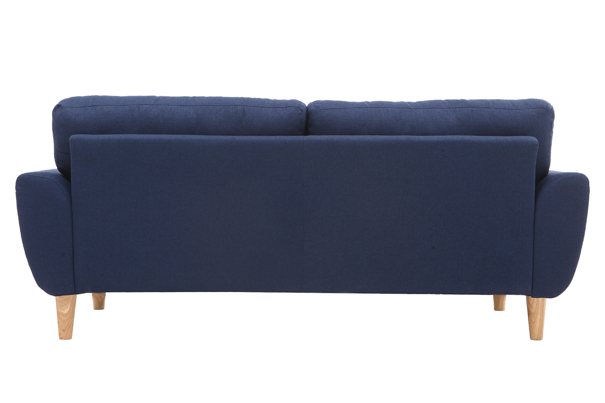 Canap� scandinave 3 places en tissu bleu fonc� ALICE