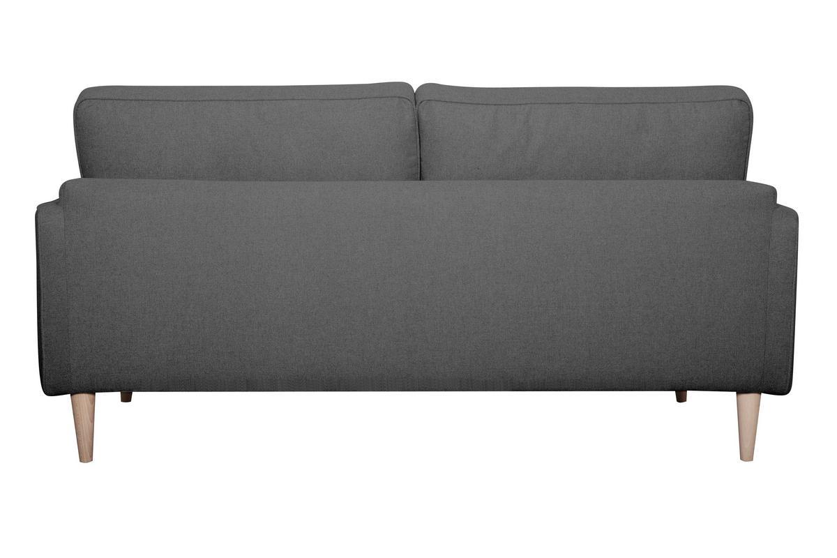 Canap scandinave 3 places en tissu gris anthracite et bois clair PAPEL