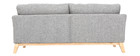 Canap&eacute; scandinave 3 places gris clair d&eacute;houssable pieds bois OSLO