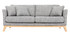 Canap&eacute; scandinave 3 places gris clair d&eacute;houssable pieds bois OSLO
