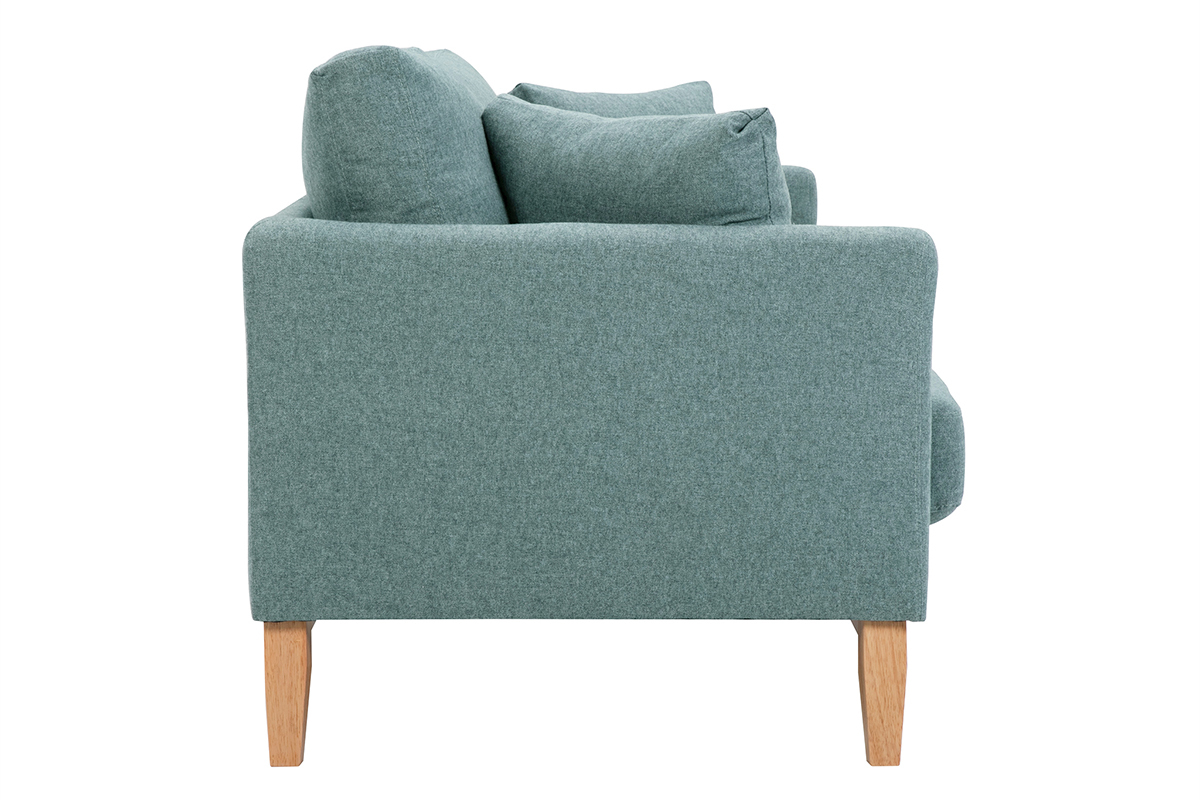 Canap scandinave dhoussable 3 places en tissu vert de gris et bois clair OSLO