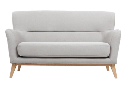 Canap&eacute; vintage 2 places gris clair MARKUS