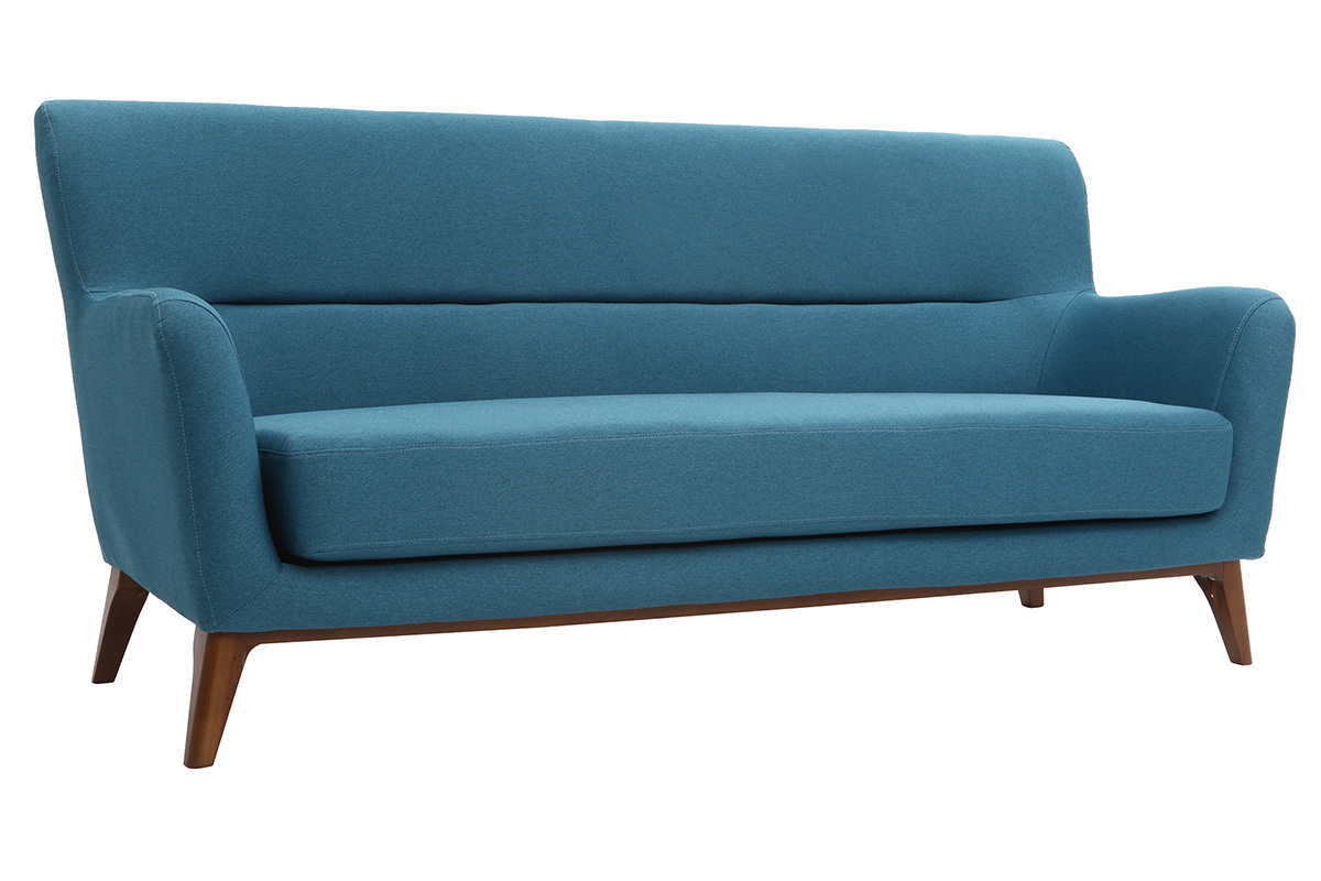 Canap vintage 3 places bleu canard MARKUS