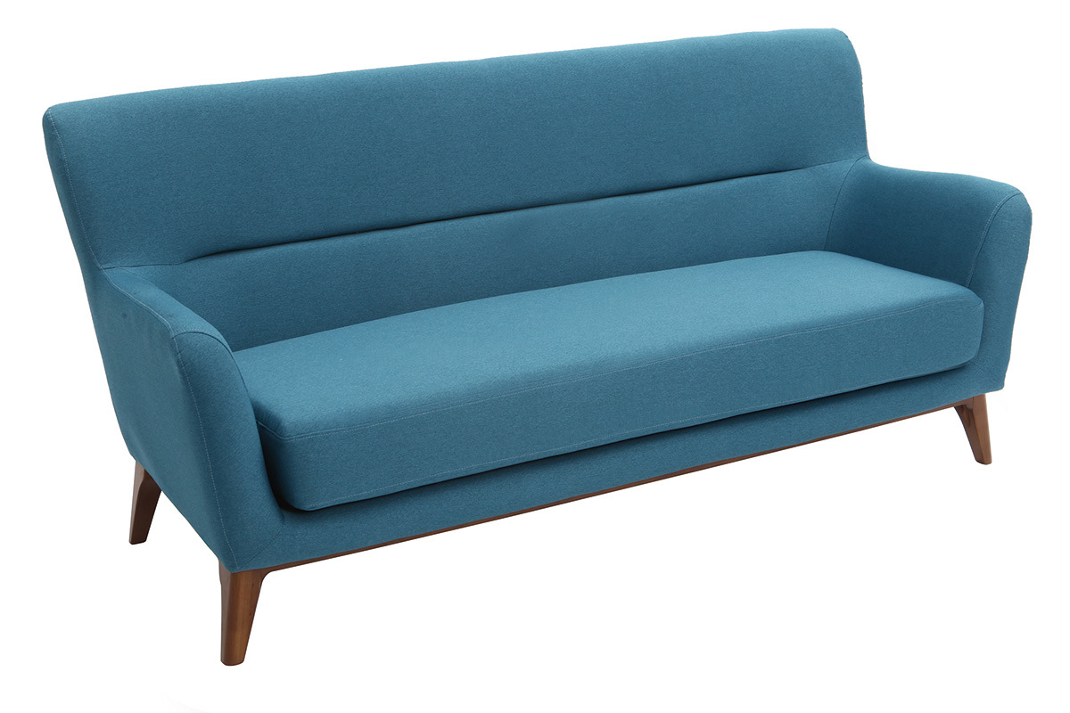 Canap vintage 3 places bleu canard MARKUS