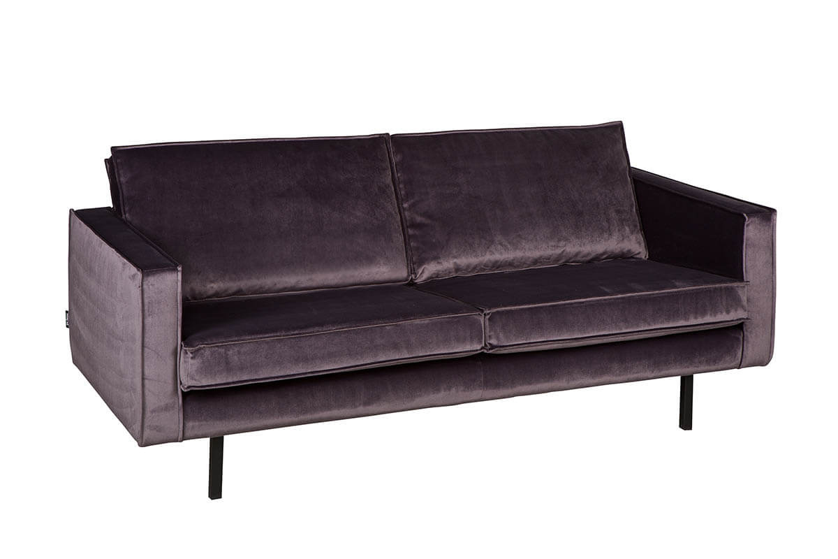 Canap� vintage velours gris 3 places ASPEN