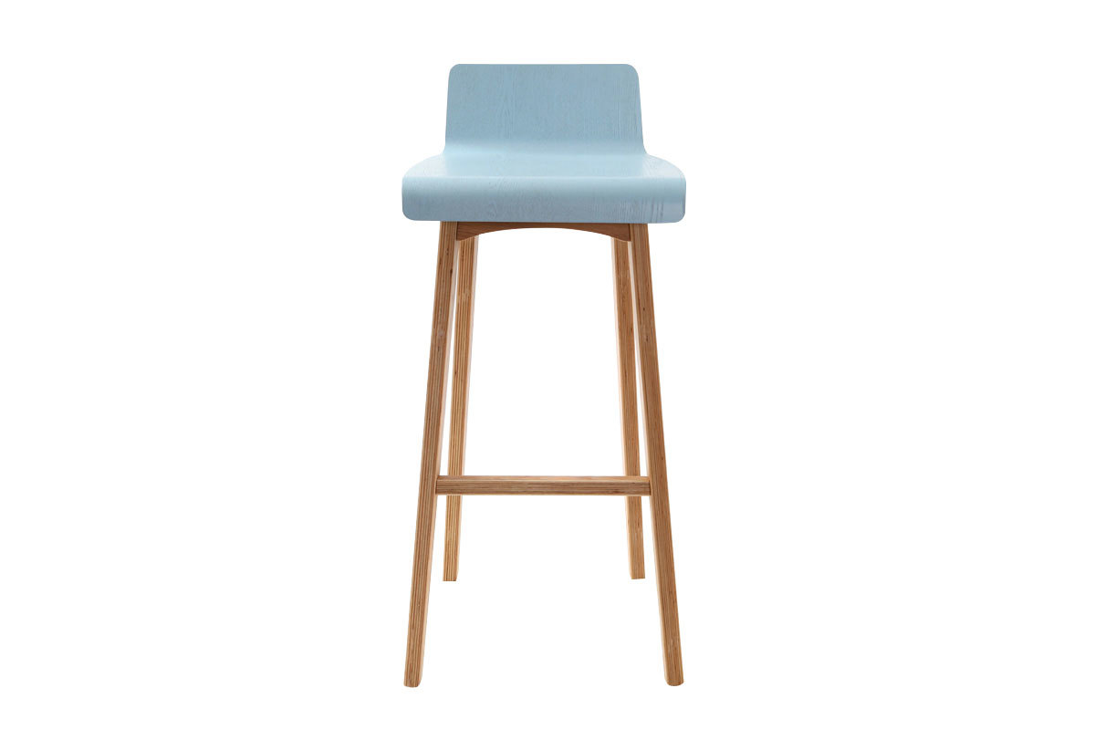 Chaise de bar scandinave 75 cm bleu BALTIK