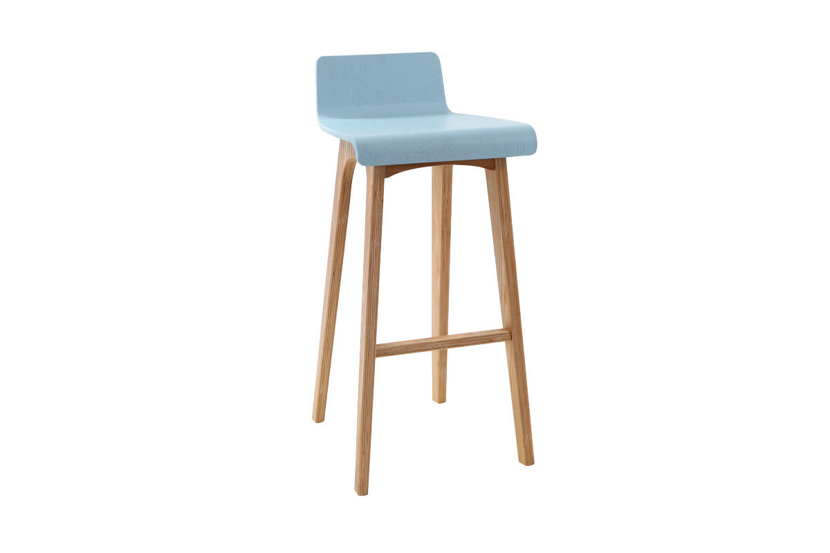 Chaise de bar scandinave 75 cm bleu BALTIK