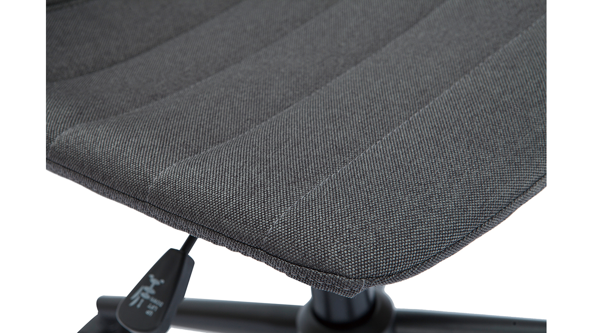 Chaise de bureau  roulettes design en tissu gris anthracite et mtal noir SAURY