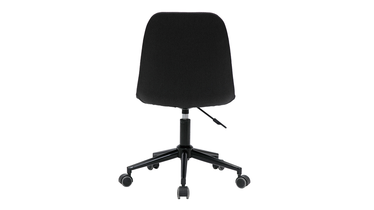 Chaise de bureau  roulettes design en tissu gris fonc et mtal noir FUSE