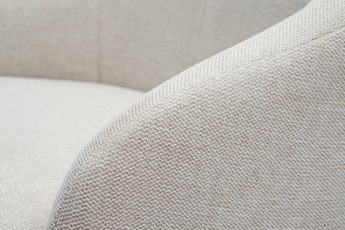 Chaise de bureau  roulettes design en tissu naturel et acier chrom SCARLETT