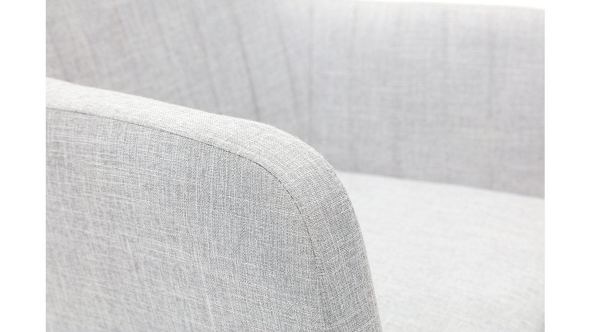 Chaise de bureau  roulettes en tissu gris clair et acier chrom ALEYNA - Miliboo & Stphane Plaza