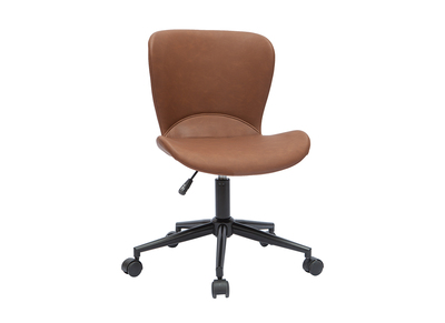 Chaise de bureau à roulettes marron et métal noir JOSH