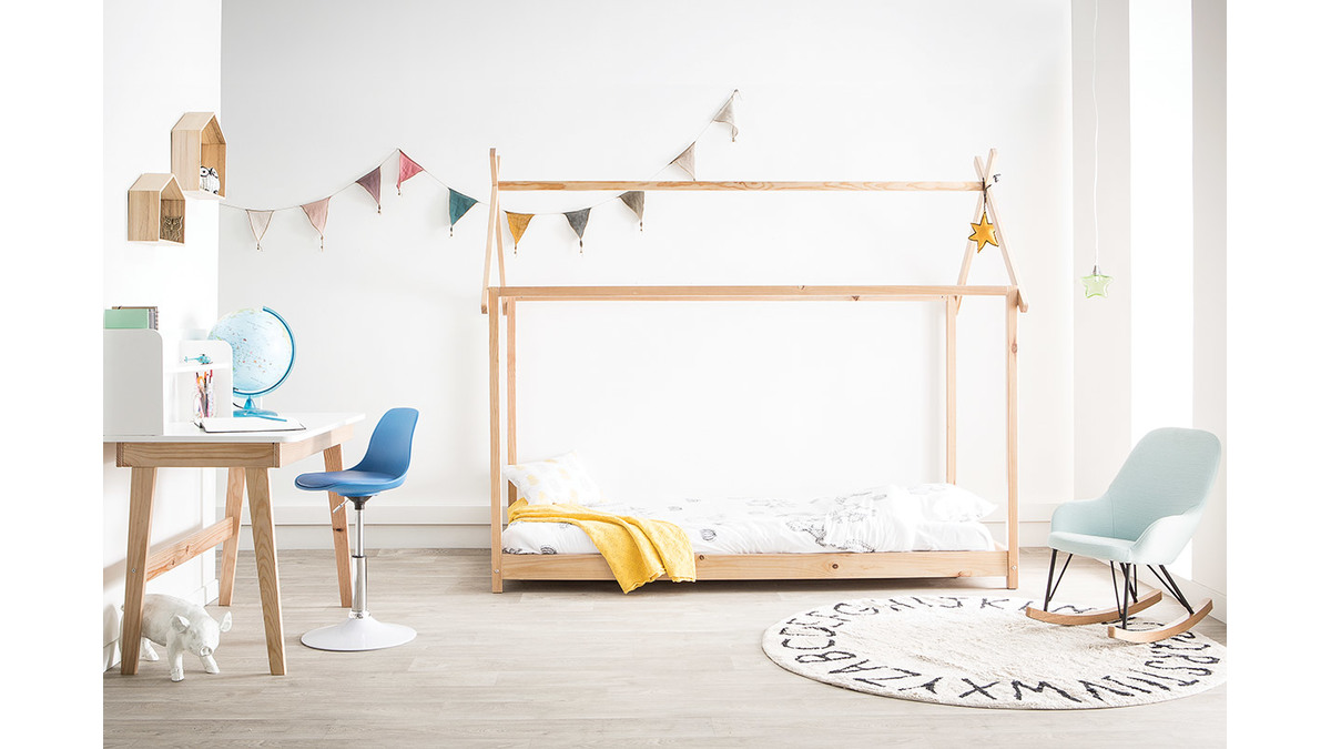 Chaise de bureau design enfant blanche STEEVY