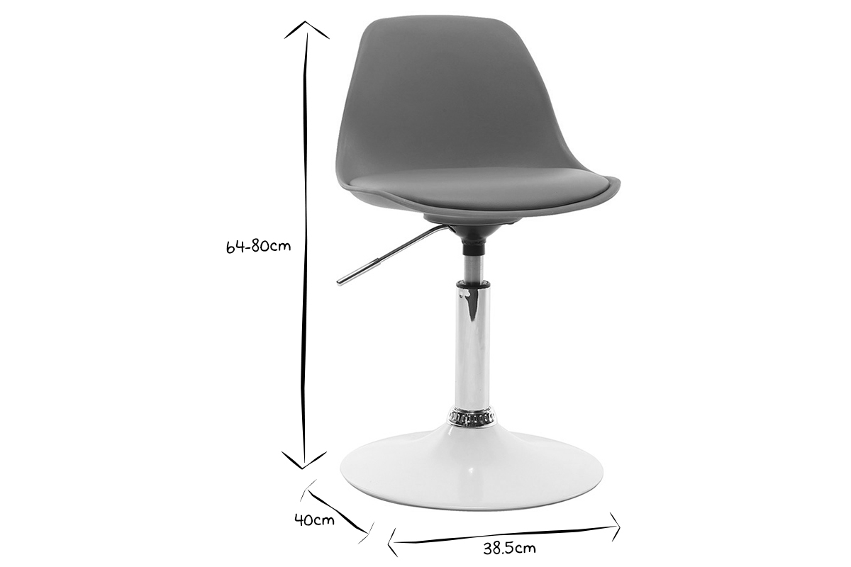 Chaise de bureau design enfant bleue STEEVY