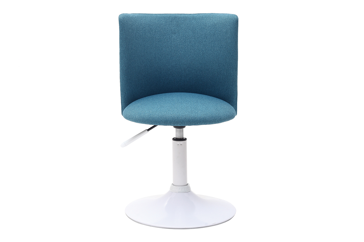 Chaise de bureau enfant bleu canard et blanche NEW MARCHANDE