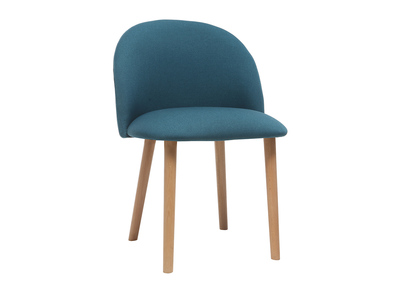 Chaise design bleu canard et bois CELESTE
