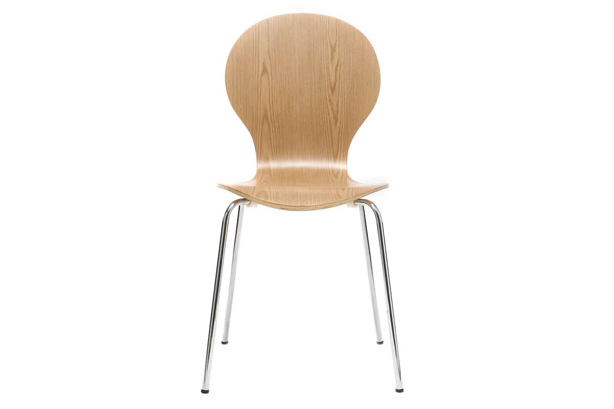 Chaise design bois clair (lot de 2) NEW ABIGAIL