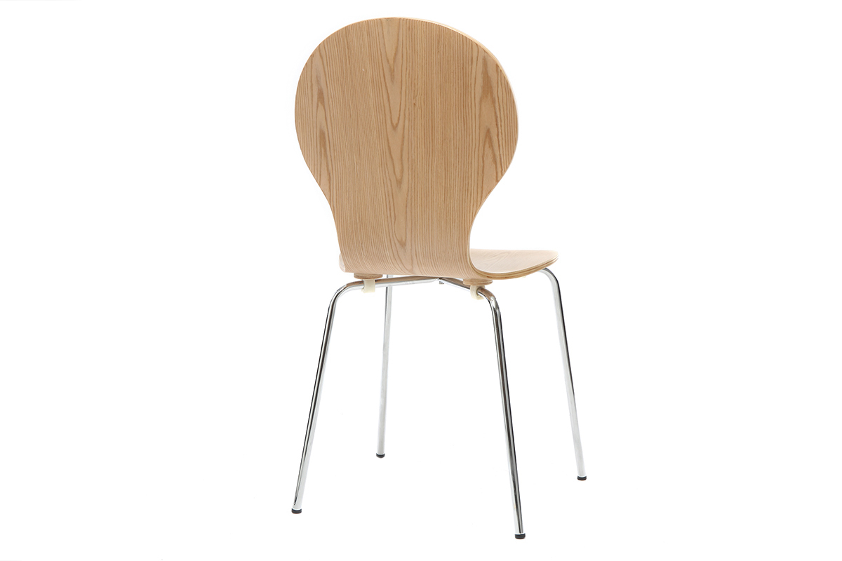 Chaise design bois clair (lot de 2) NEW ABIGAIL