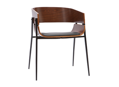 Chaise design bois foncé et métal noir WESS