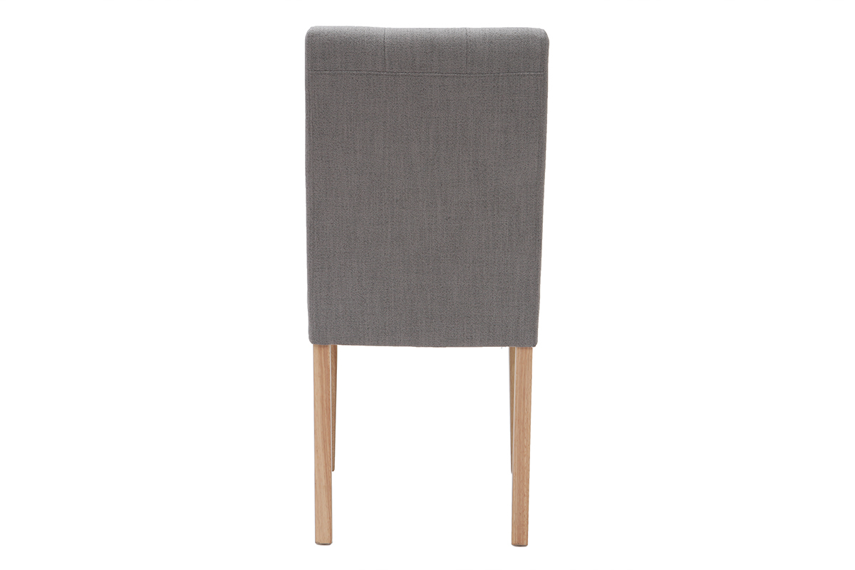 Chaise design capitonn�e tissu gris (lot de 2) ESTER