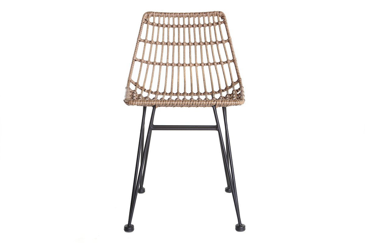 Chaise design en fils de r�sine fa�on rotin MAJA
