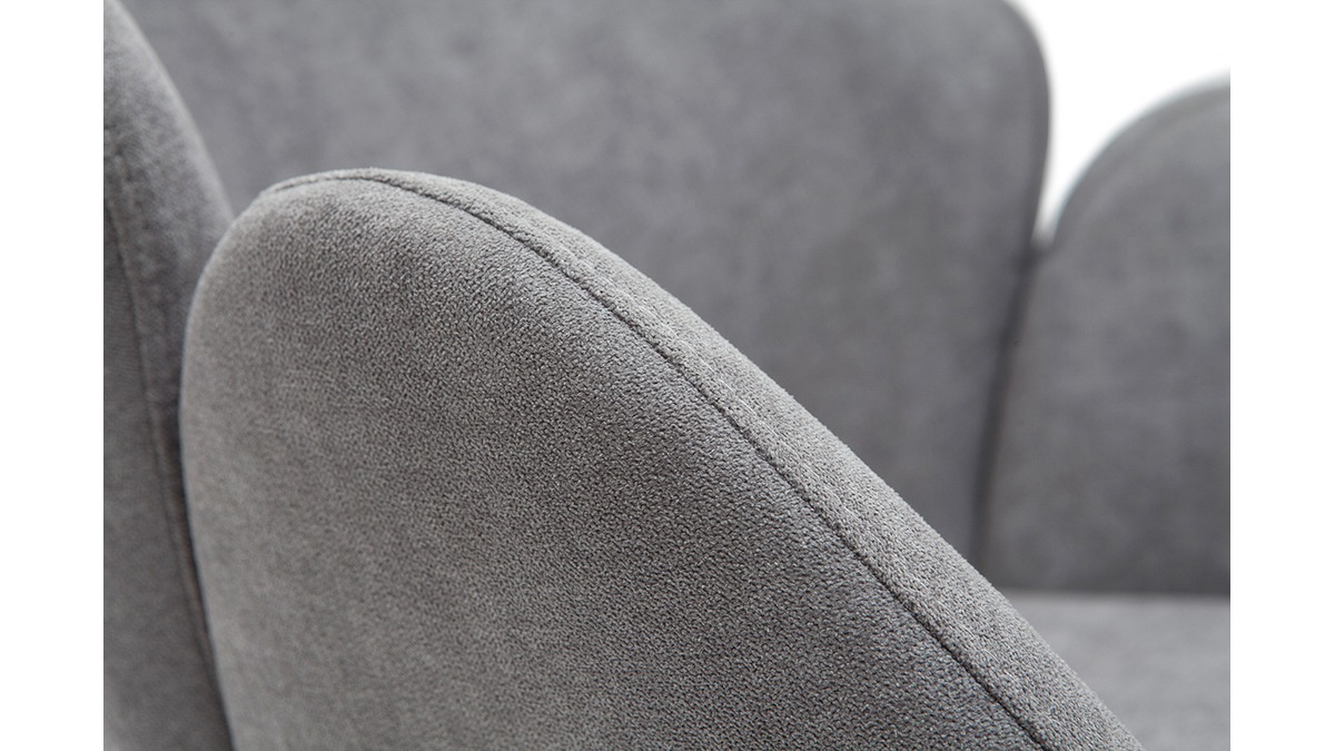 Chaise design en tissu effet velours gris RHAPSODY