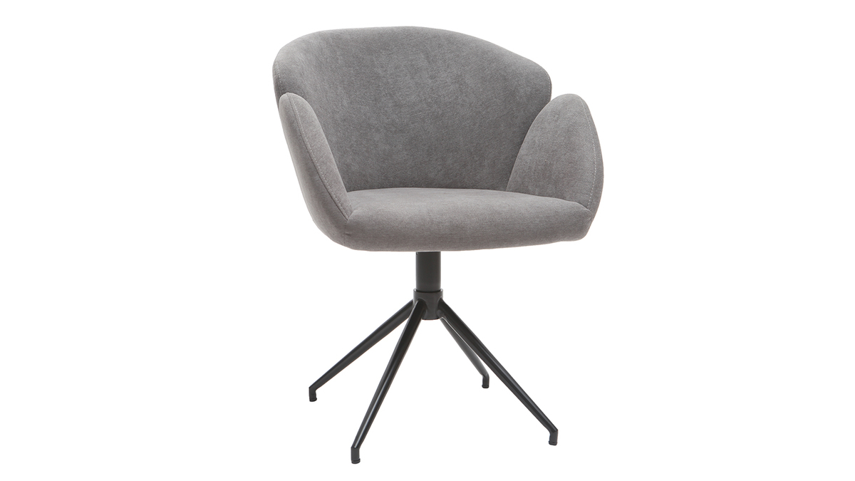Chaise design en tissu effet velours gris RHAPSODY - Miliboo & Stphane Plaza