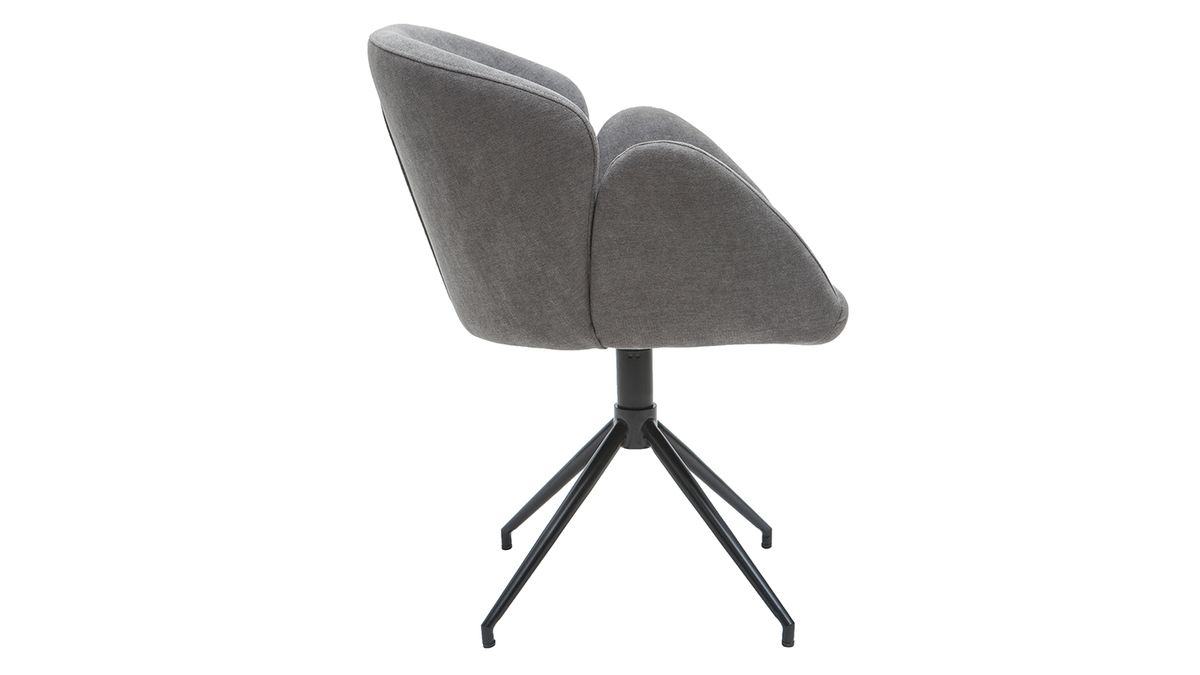 Chaise design en tissu effet velours gris RHAPSODY - Miliboo & Stphane Plaza