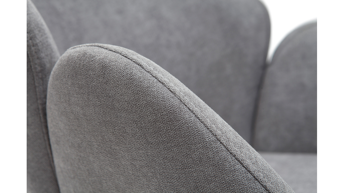 Chaise design en tissu effet velours gris RHAPSODY - Miliboo & Stphane Plaza