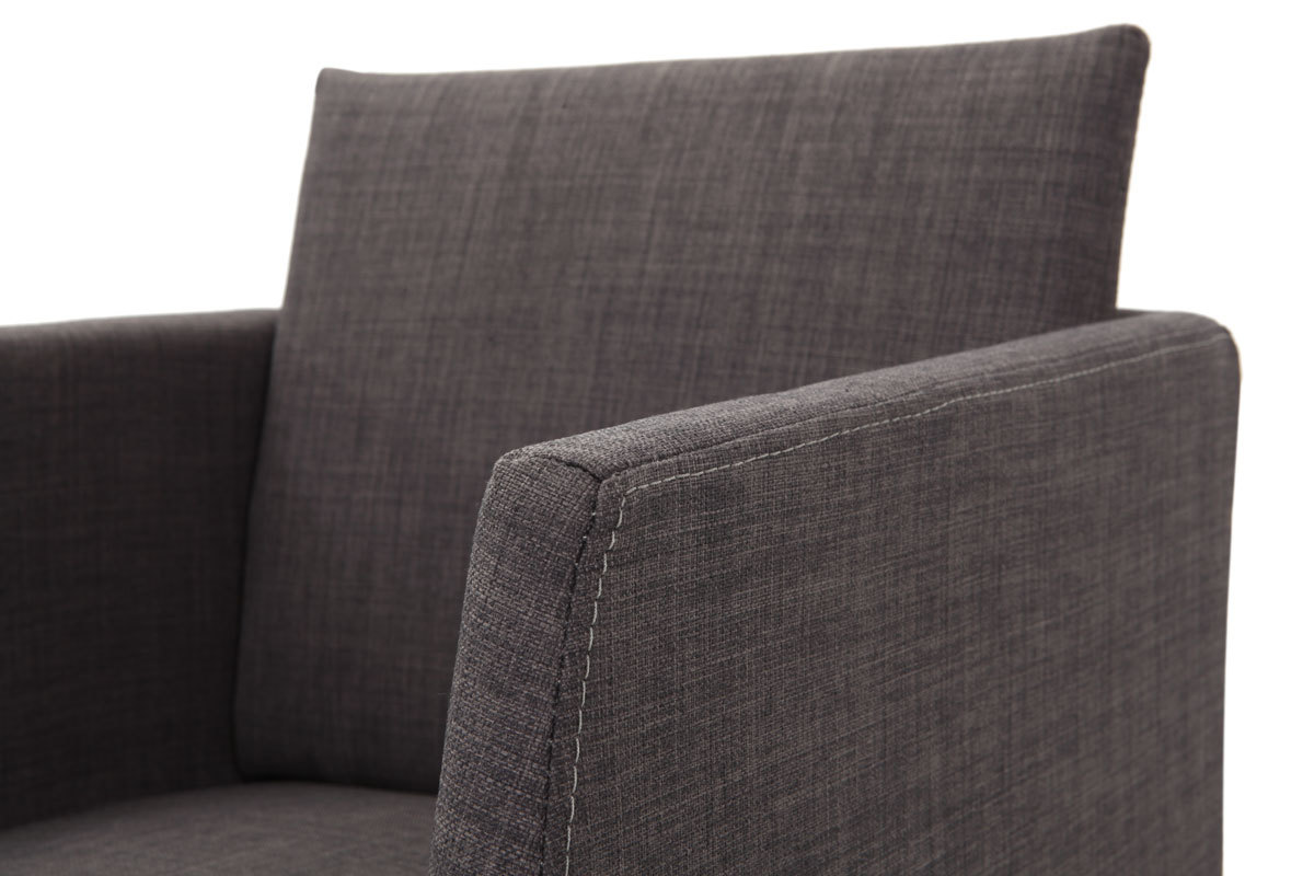 Chaise design en tissu gris et acier chrom� NEORA