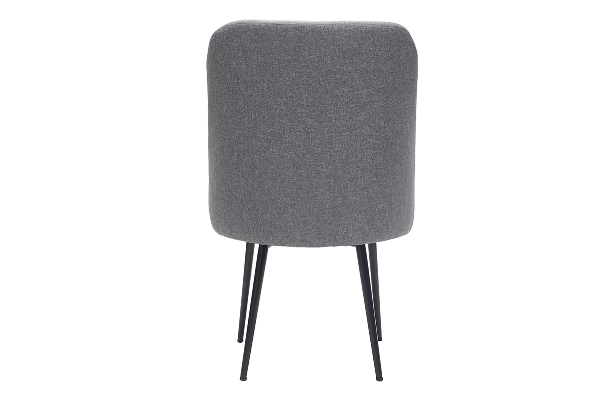Chaise design en tissu gris fonc� et pieds m�tal noir LOV
