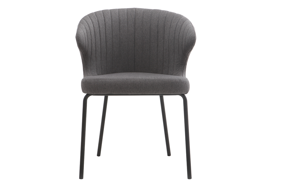 Chaise design en tissu gris fonc� REQUIEM