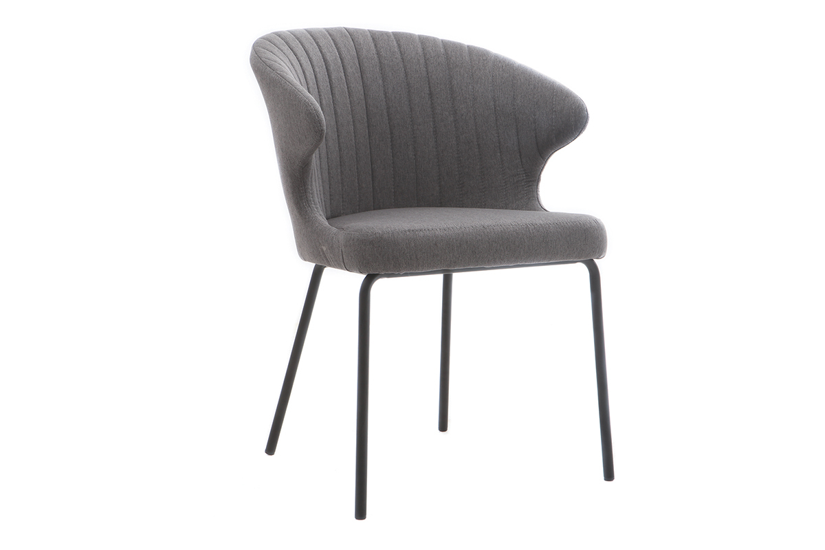 Chaise design en tissu gris fonc� REQUIEM