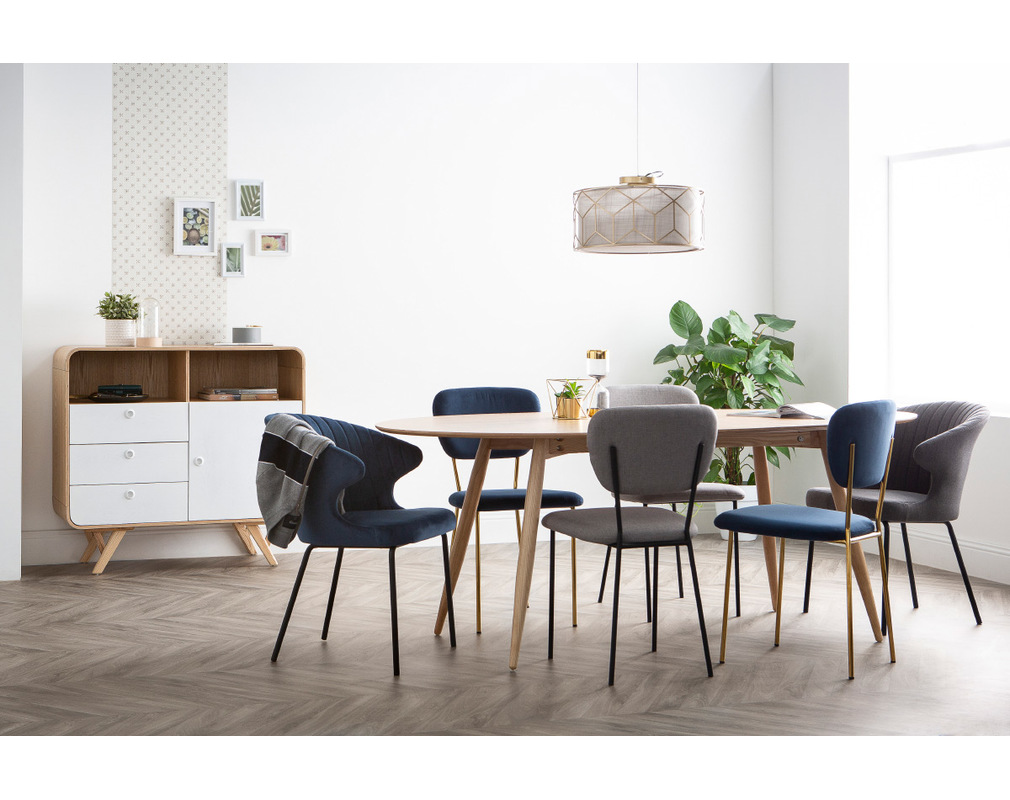 Chaise design en velours bleu foncé REQUIEM - Chaise design en velours bleu foncé REQUIEM