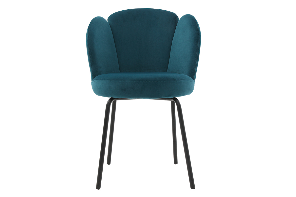 Chaise design en velours bleu ptrole FLOS