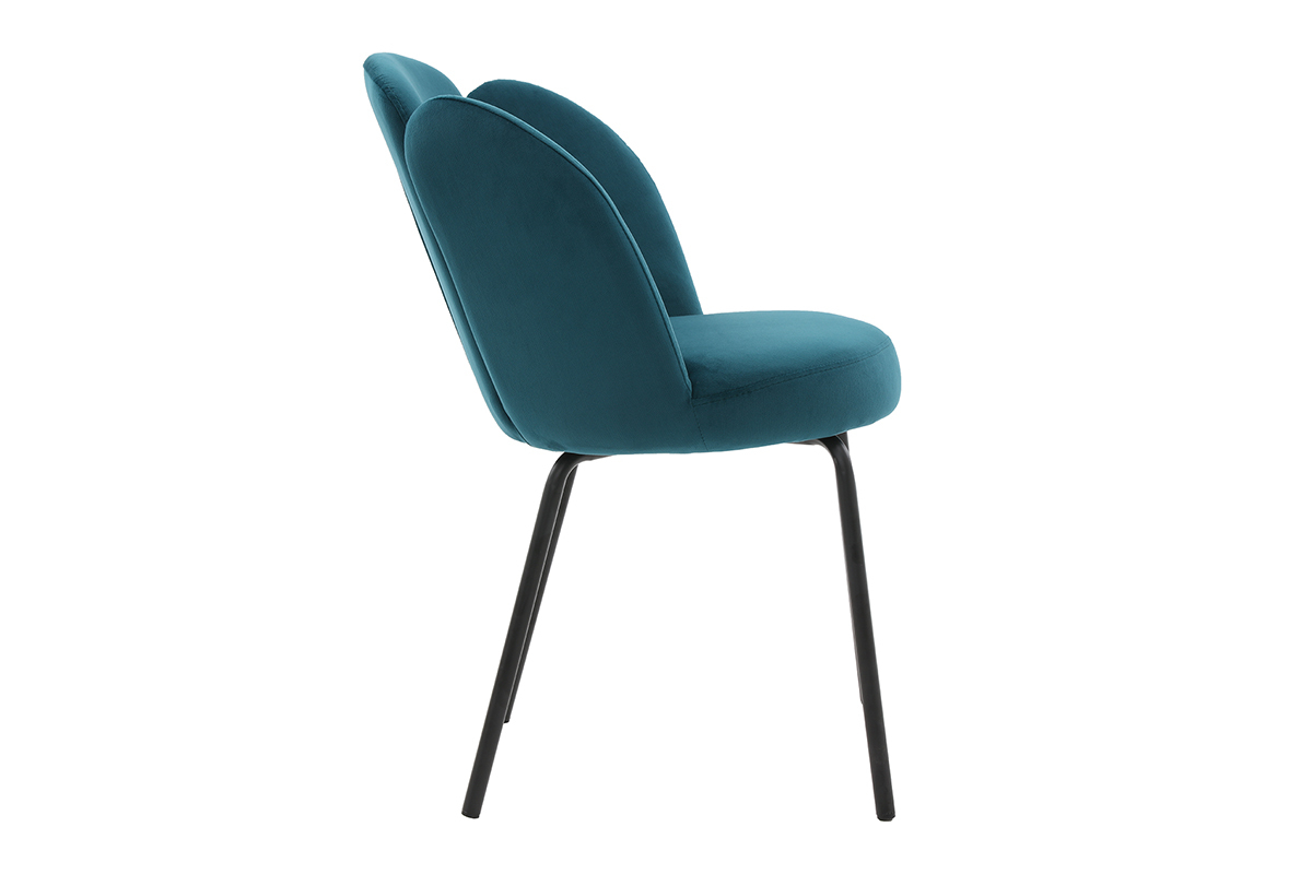 Chaise design en velours bleu ptrole FLOS