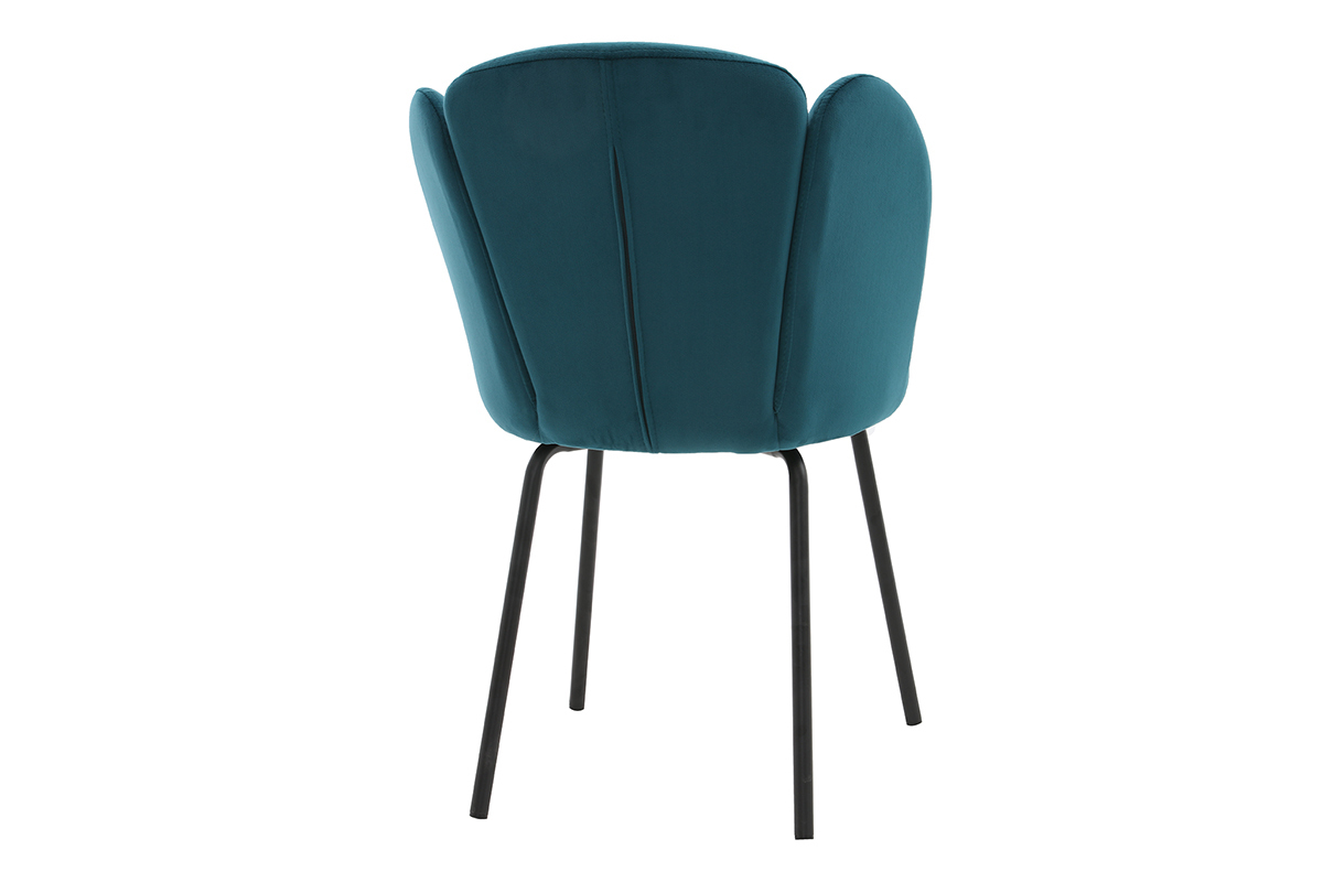 Chaise design en velours bleu ptrole FLOS
