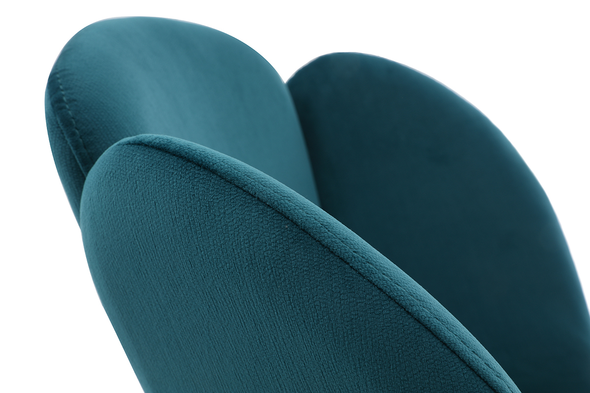 Chaise design en velours bleu ptrole FLOS