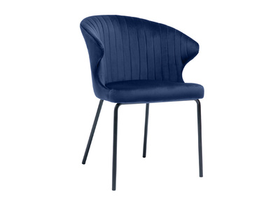 Chaise design en velours bleu REQUIEM