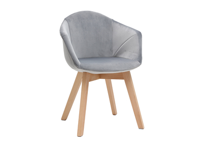 Chaise design en velours gris TAYA