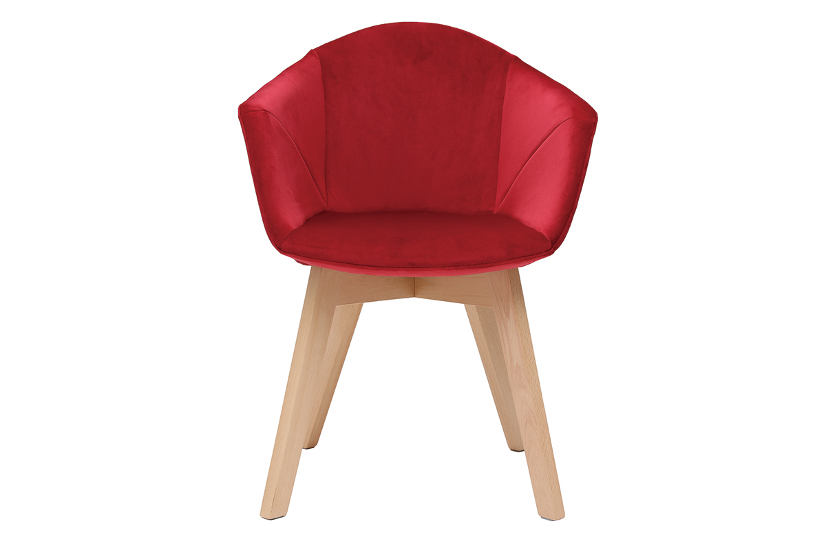Chaise design en velours rouge TAYA