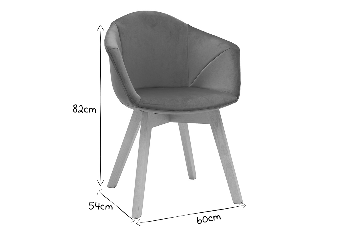 Chaise design en velours rouge TAYA