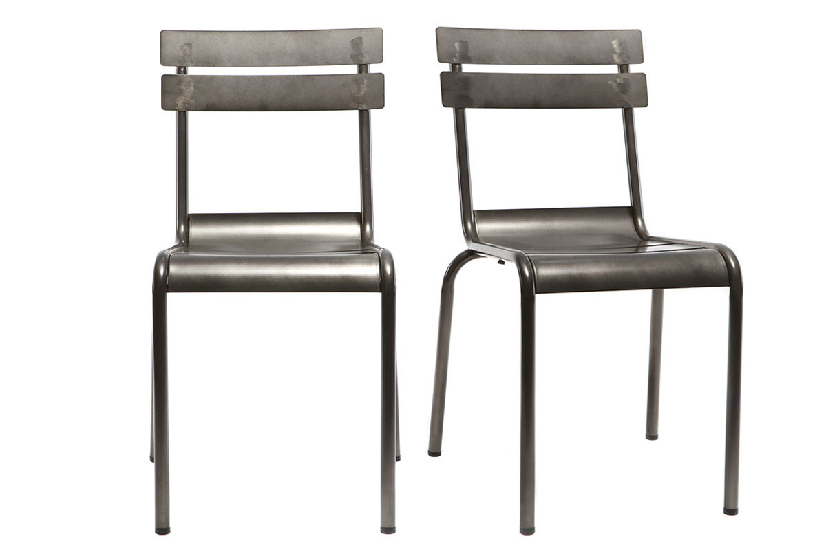 Chaise design m�tal (lot de 2) SHERMAN