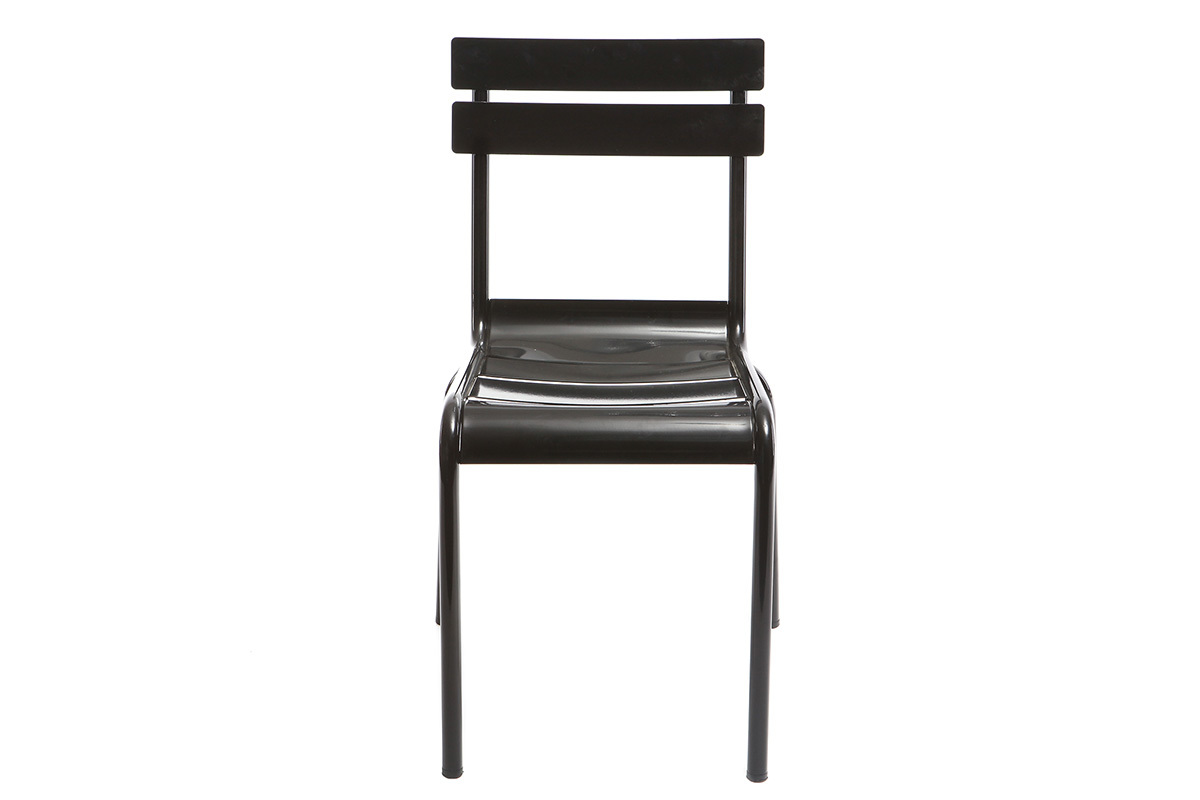 Chaise design m�tal noire (lot de 2) SHERMAN