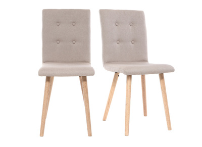 Chaise design naturelle et bois (lot de 2) HORTA