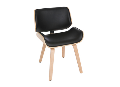 Chaise design noir et bois clair RUBBENS